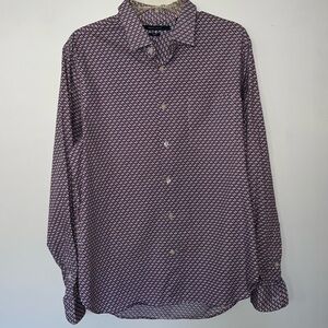 Perry Ellis Men's Button Up Dress Shirt Large